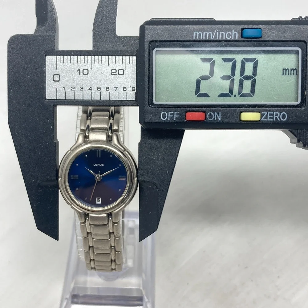 Lorus Watch Women 24mm Silver Tone Date Blue Dial Matte WR New Battery 6.5